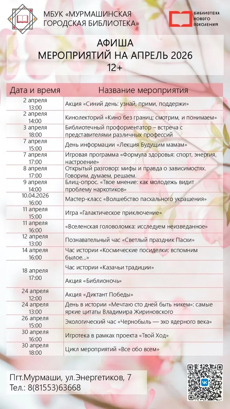 Афиша апрель